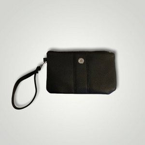 Stone Mountain Mini Leather Bag Wrist Wallet Purse Wristlet - Black New.